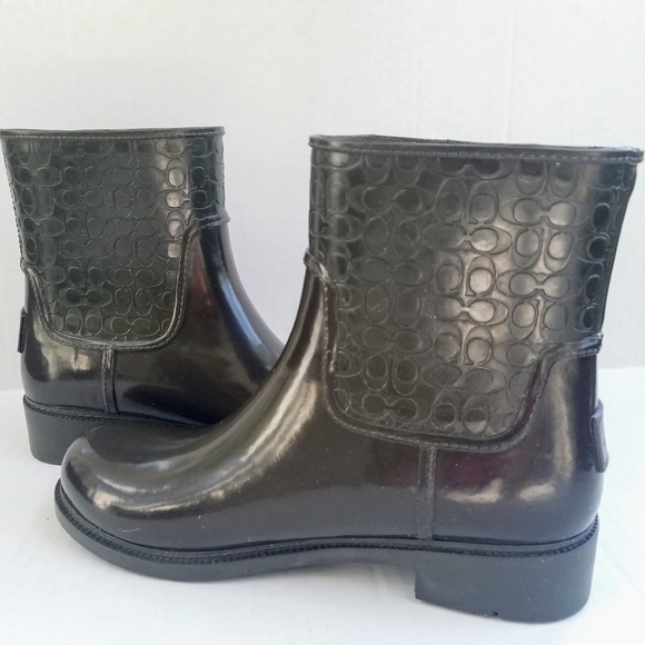 Coach Signature Fern Green Rain Boot Booties - Picture 13 of 14